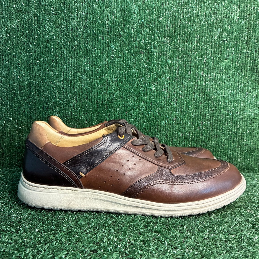 NEW Samuel Hubbard Featherlight Olema Leather Casual Sneakers Brown Mens Size 10